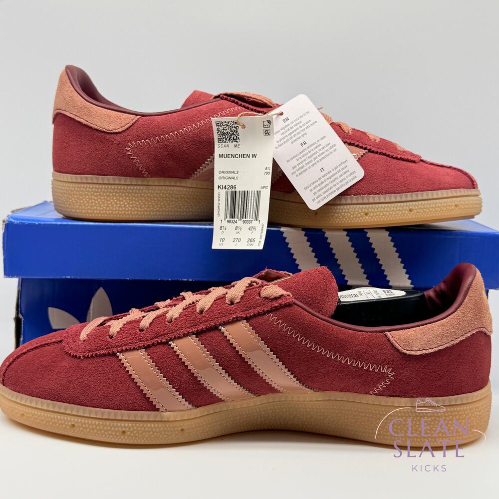 Adidas Muenchen W Burgundy Gum KI4286 Women 10 City Series NWT/NIB